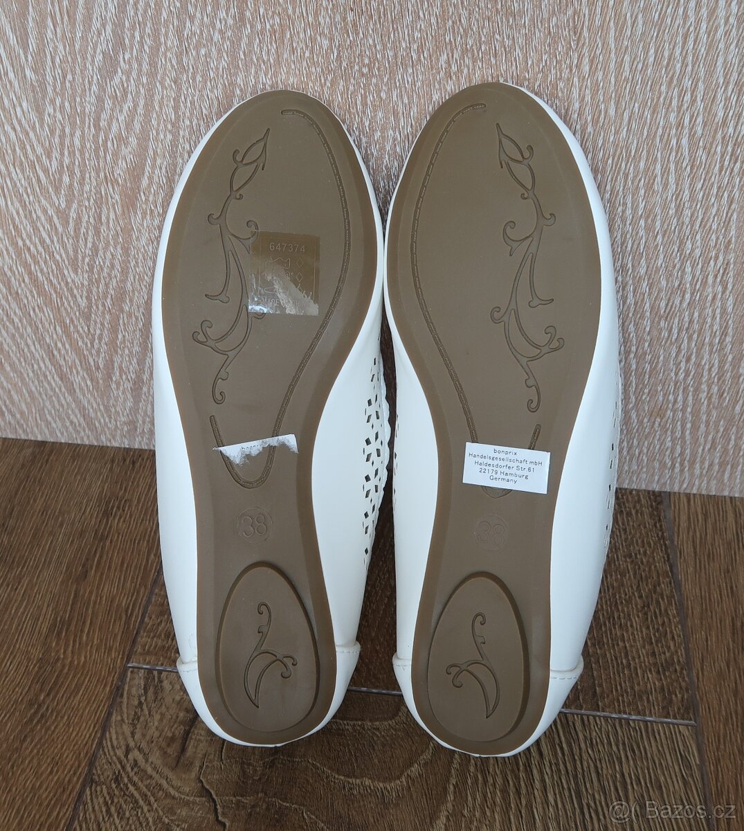 Bílé baleríny se vzorem - vel. 38 - Bonprix - 3