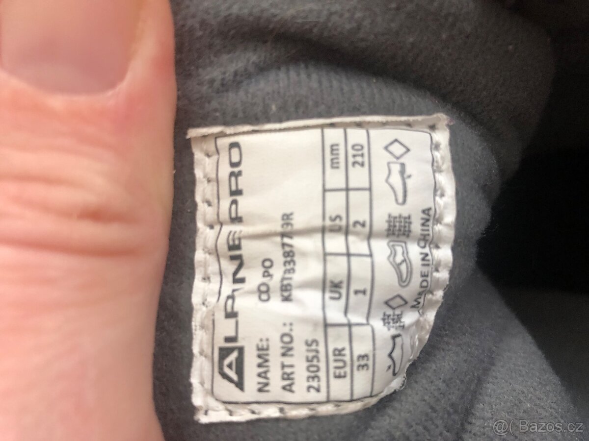 Zimní dívčí boty Alpine pro vel. 33 - 3