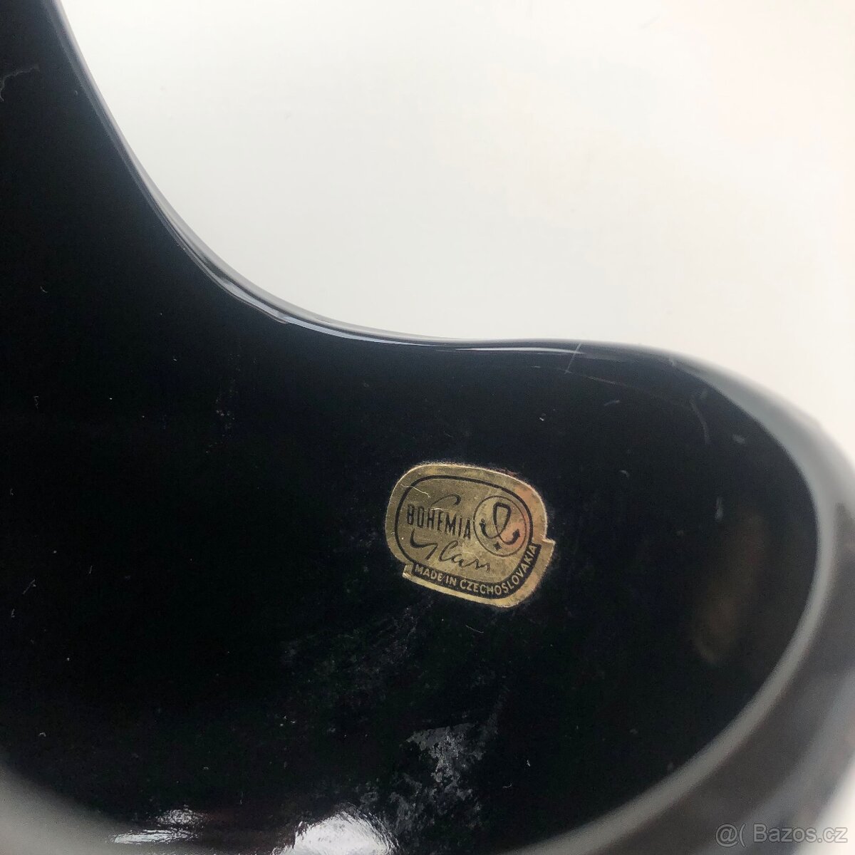 Černý broušený košík Bohemia - 3