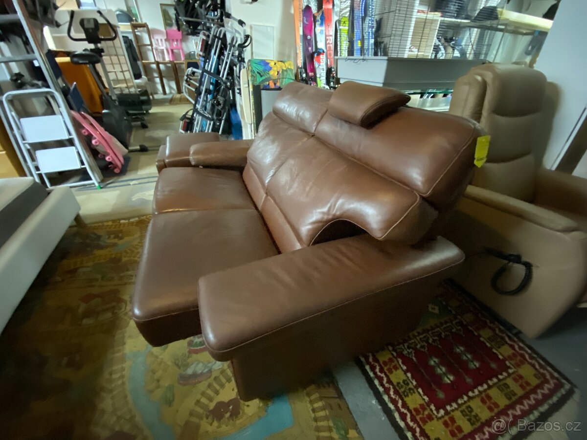 KOŽENÝ DVOUSED Segmüller -D POLOHOVATELNÝ, S PODNOŽNÍKEM - 3