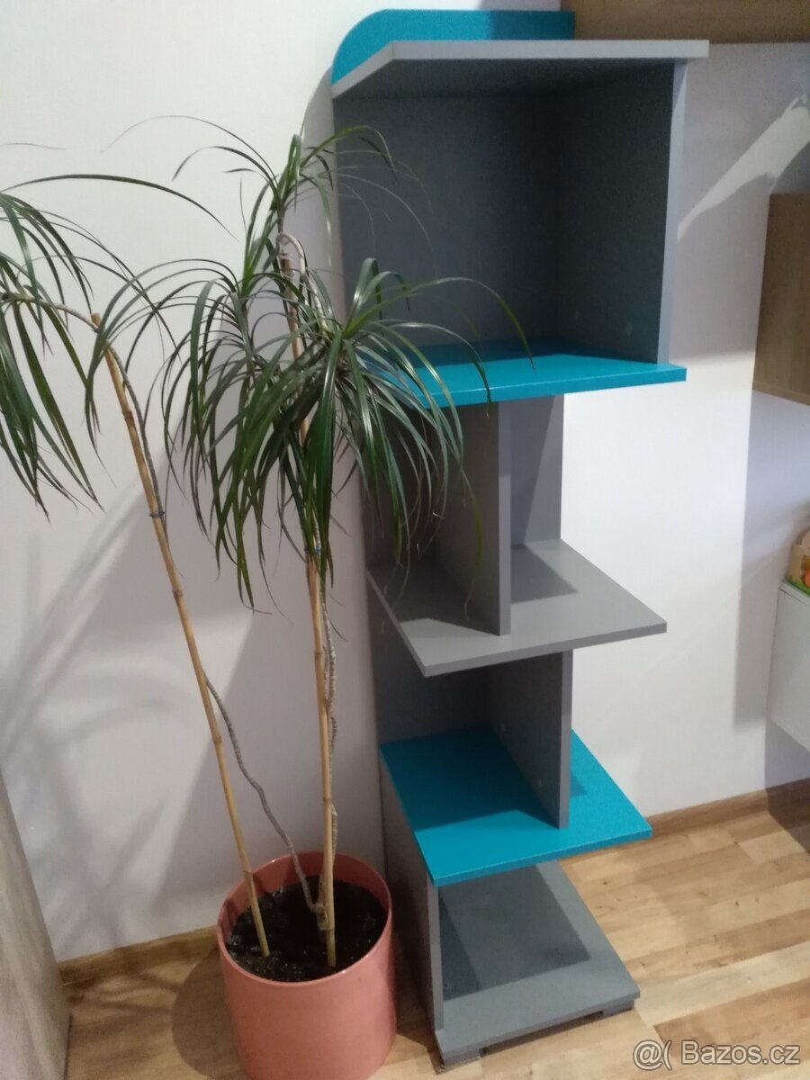 Dětská cik cak police šedo-modrá - 3