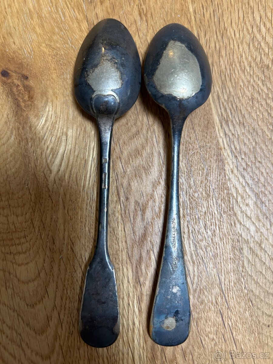 2 stříbrné lžičky - 3