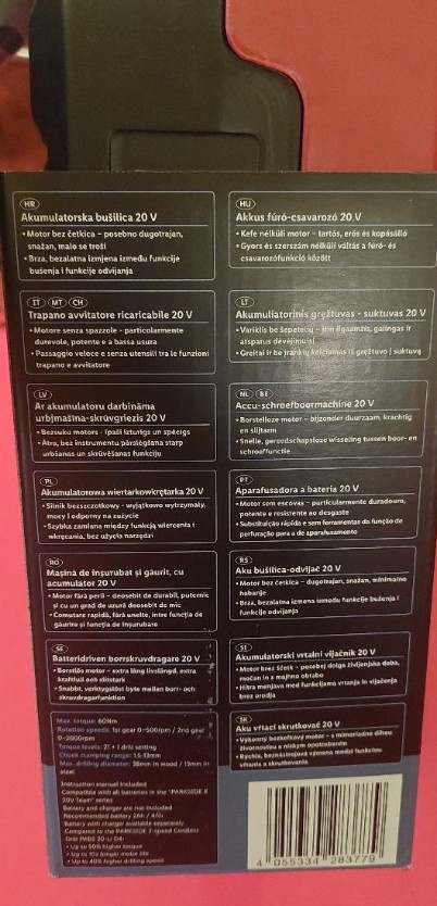 Aku vrtačka Parkside Performance 20V nová - 3