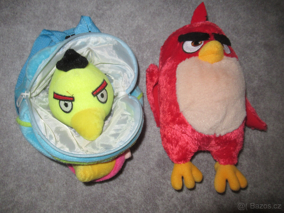 Set 2 plyšáků Angry Birds + malý batůžek - 3