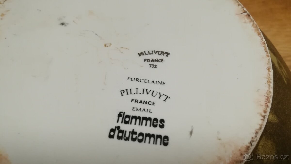 PILLIVUYT FRANCE - VELKÝ PORCELÁNOVÝ HRNEC FLAMMES - 3