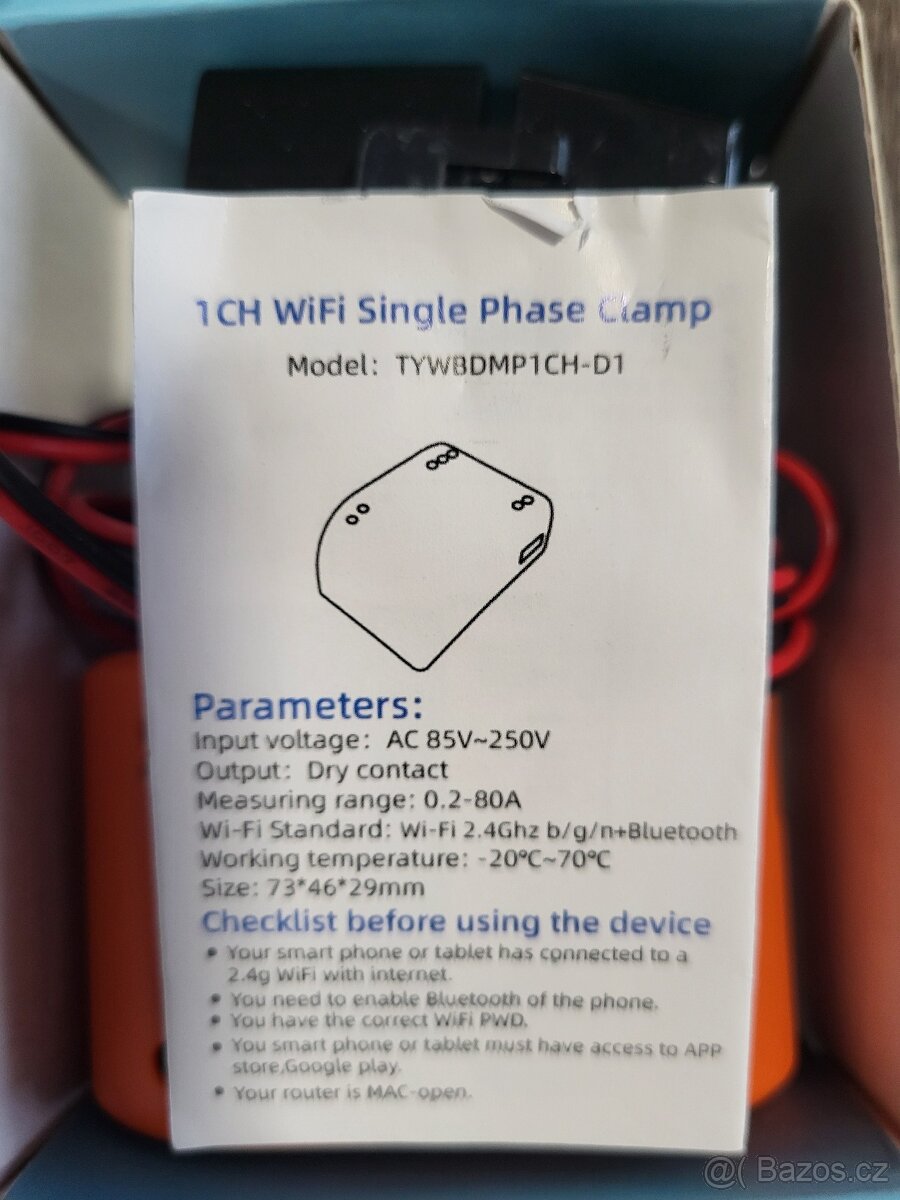 Tuya wifi meric proudovym transformatorem 1CH - 3