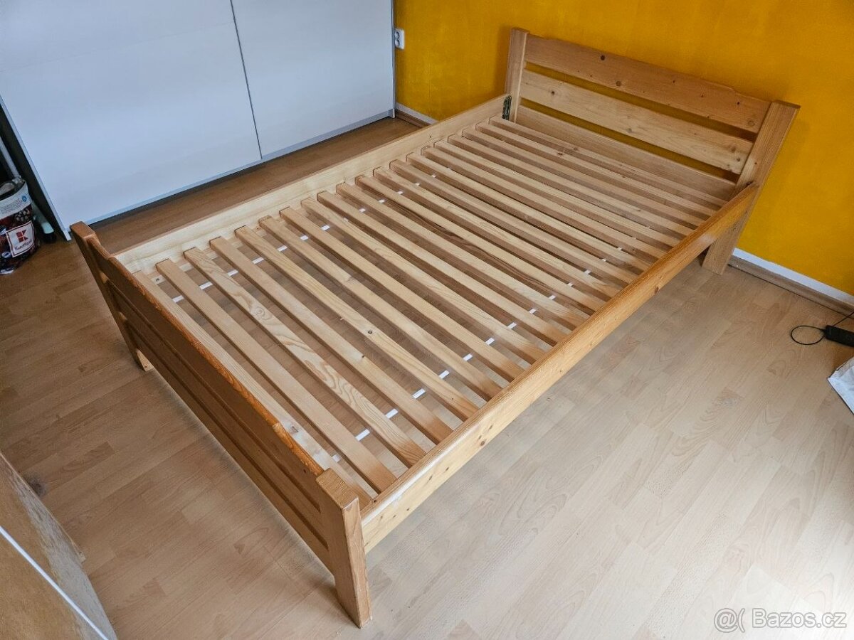 Postel z masivu 120x200 s roštem - 3