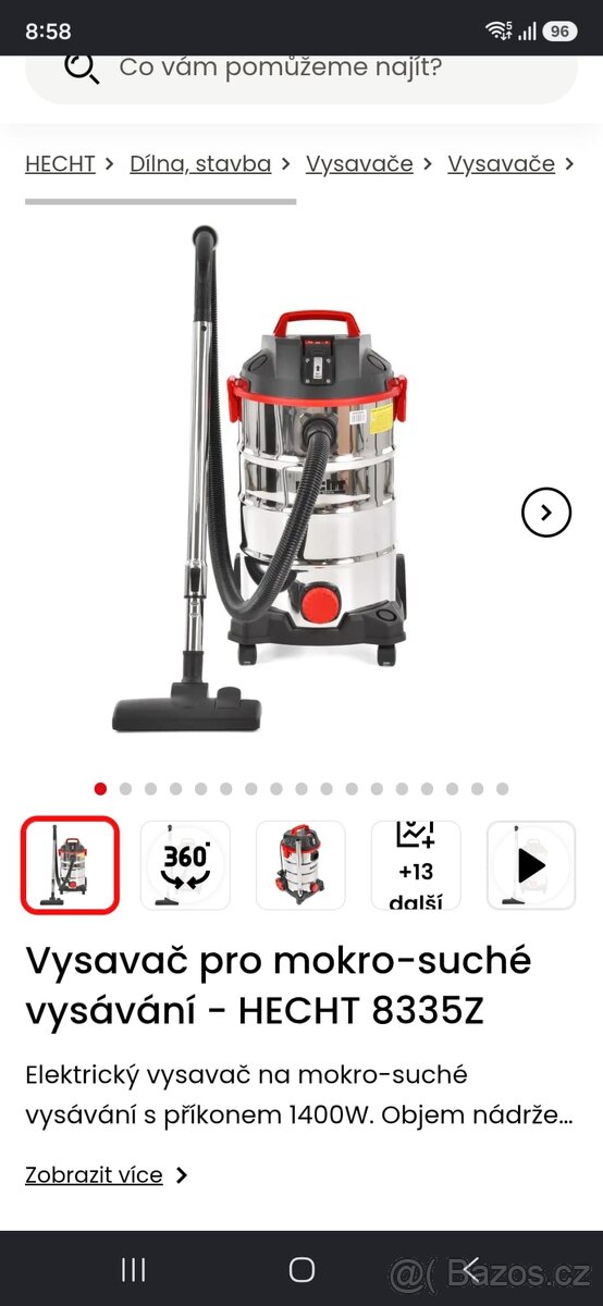 Prodám průmyslový vysavač Hecht 8335Z. - 3