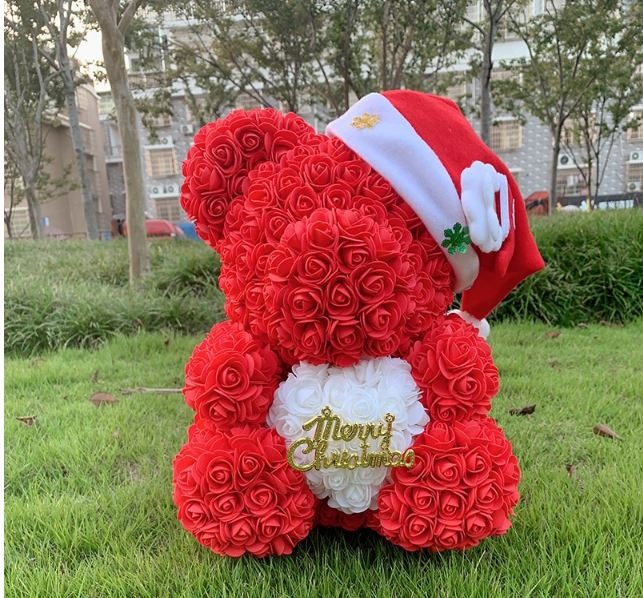 Vánoční červený rose bear + na přaní esence - 3