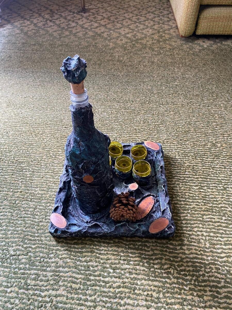 Ozdobná lahev a skleničky Šumava - 3