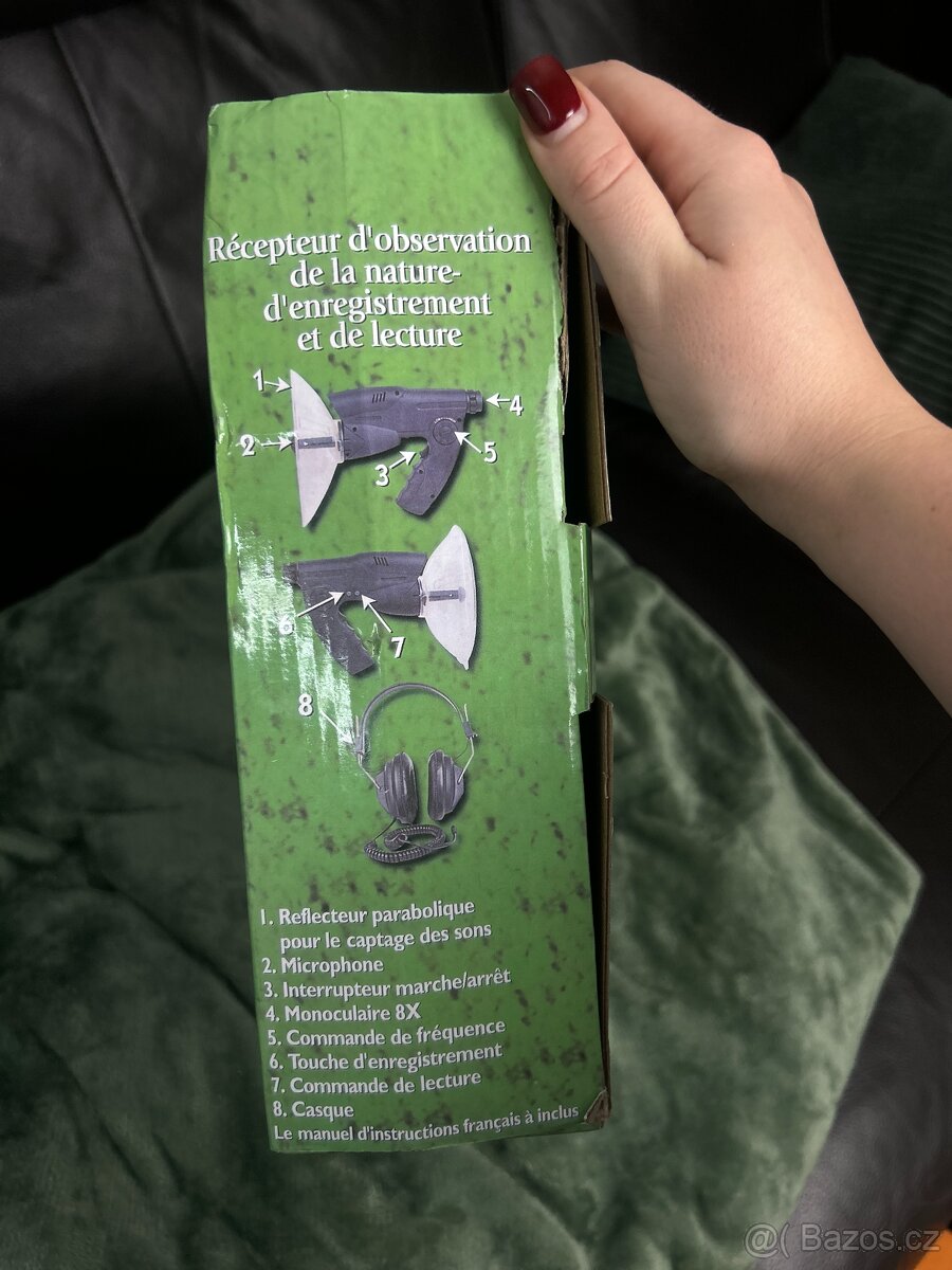 Parabolický mikrofon na poslech přírody + sluchátka - 3