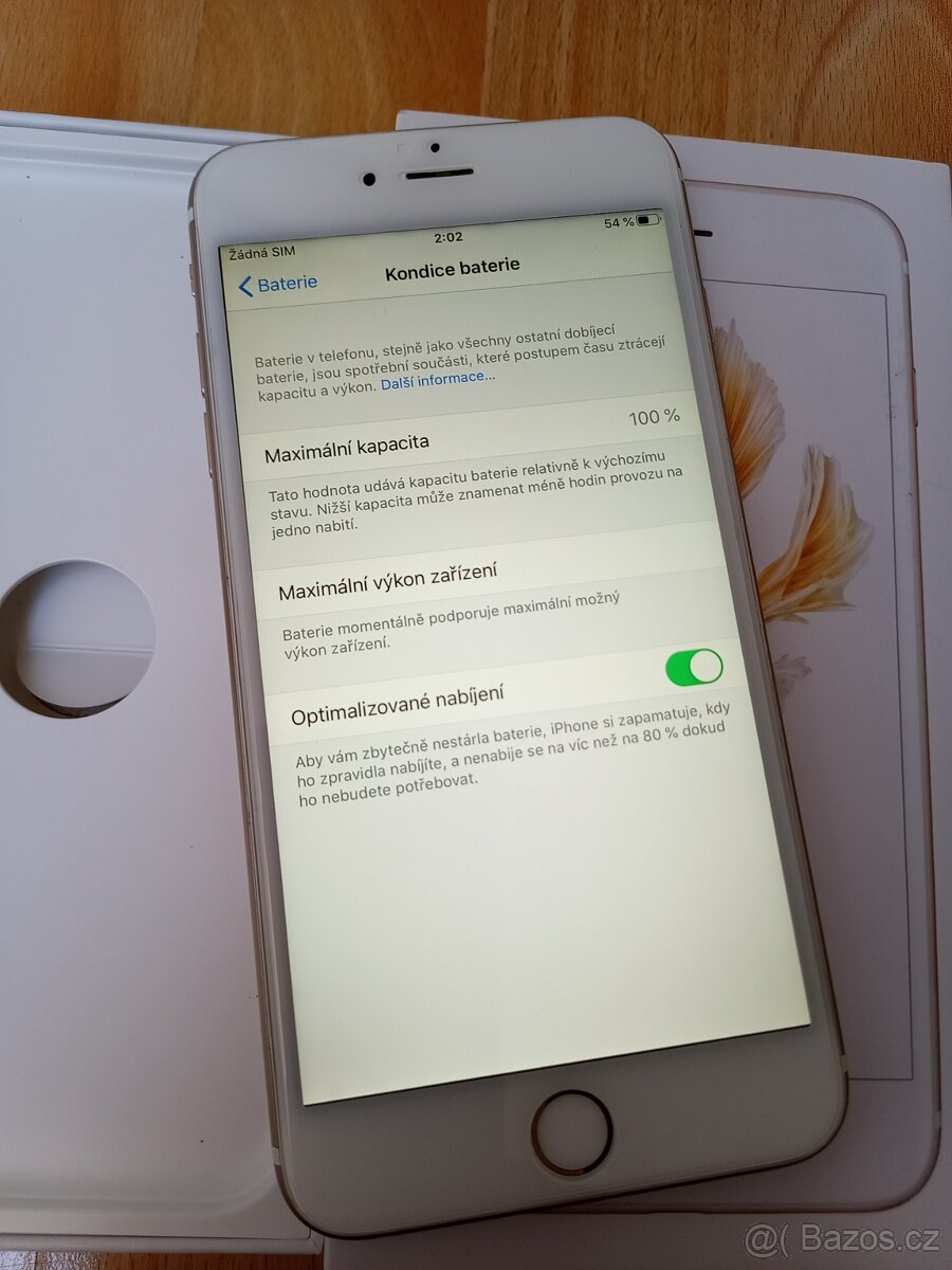 Apple iPhone 6s plus Gold 128GB baterie 100% - 3