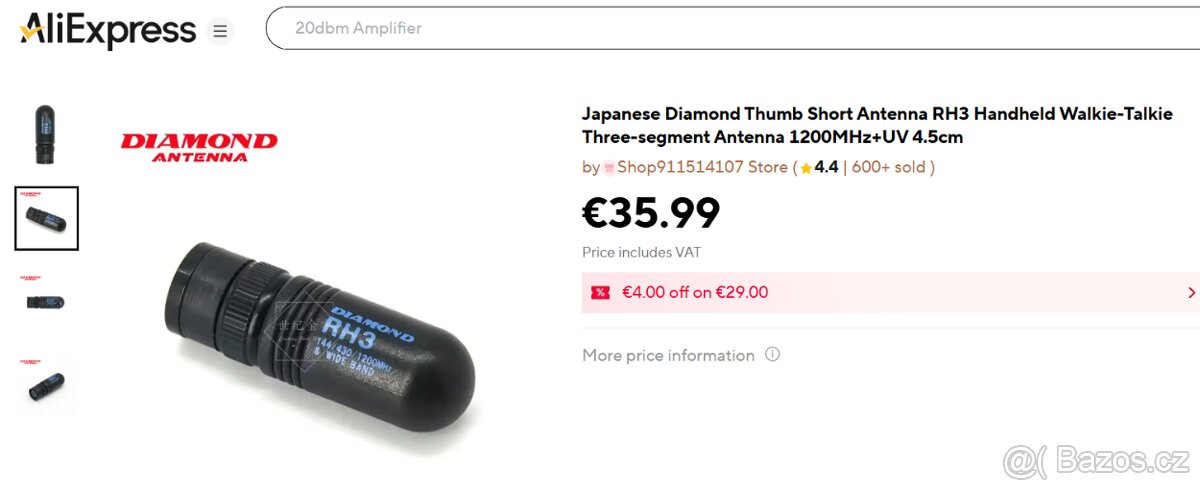 Nová anténa originál DIAMOND RH3 - 3