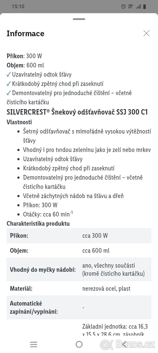 Šnekový odšťavňovač - 3