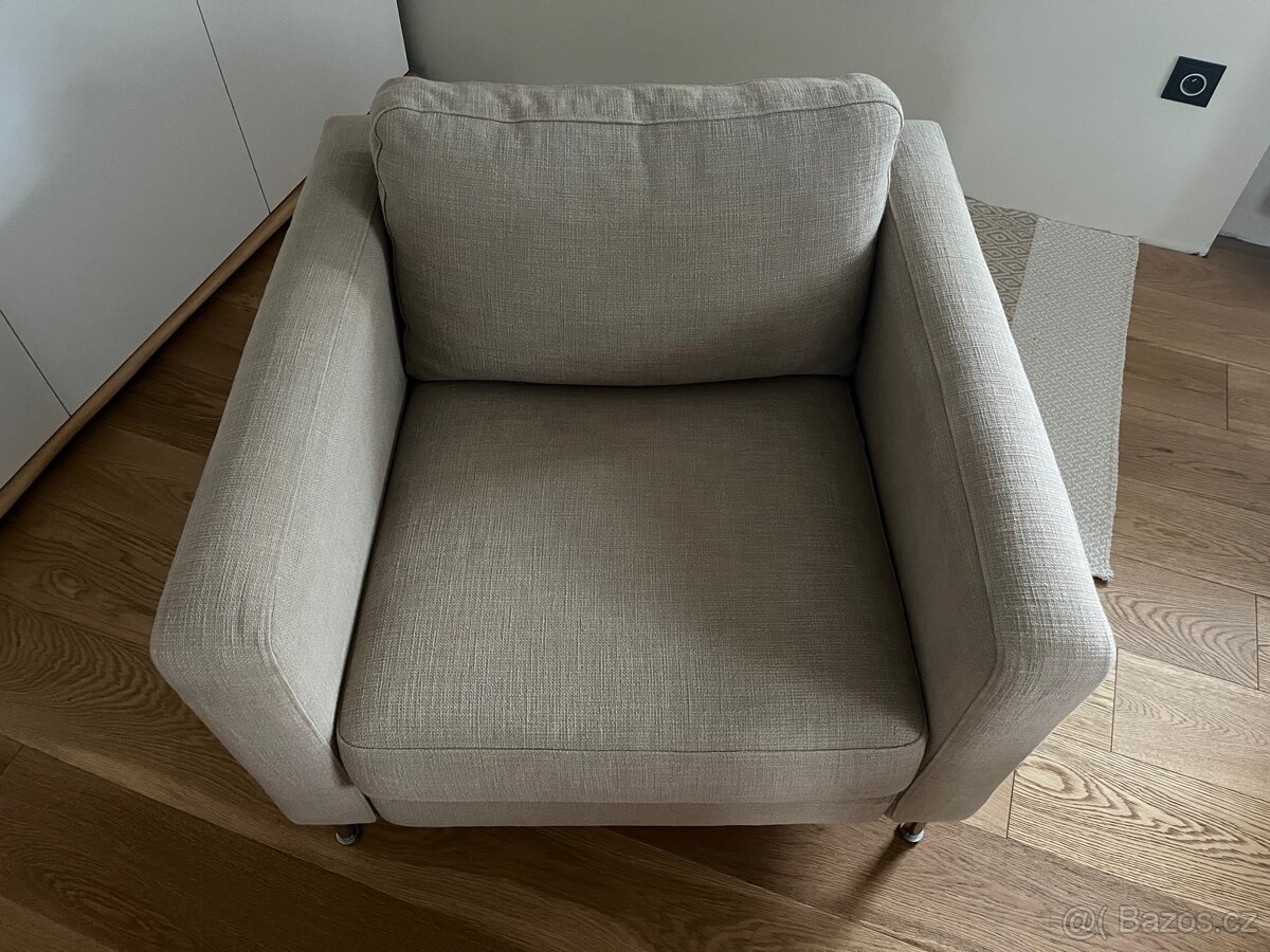 Křesílko Ikea, béžové, 90x90x63 cm - 3