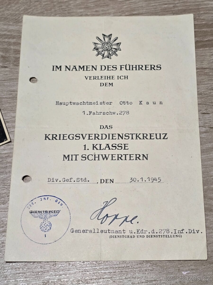 Konvolut dokumentů KVK1 + KVK2 + fotka - 3