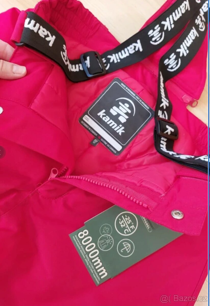 Nové lyžařské červené zimní kalhoty, oteplovačky, 152, Kamik - 3