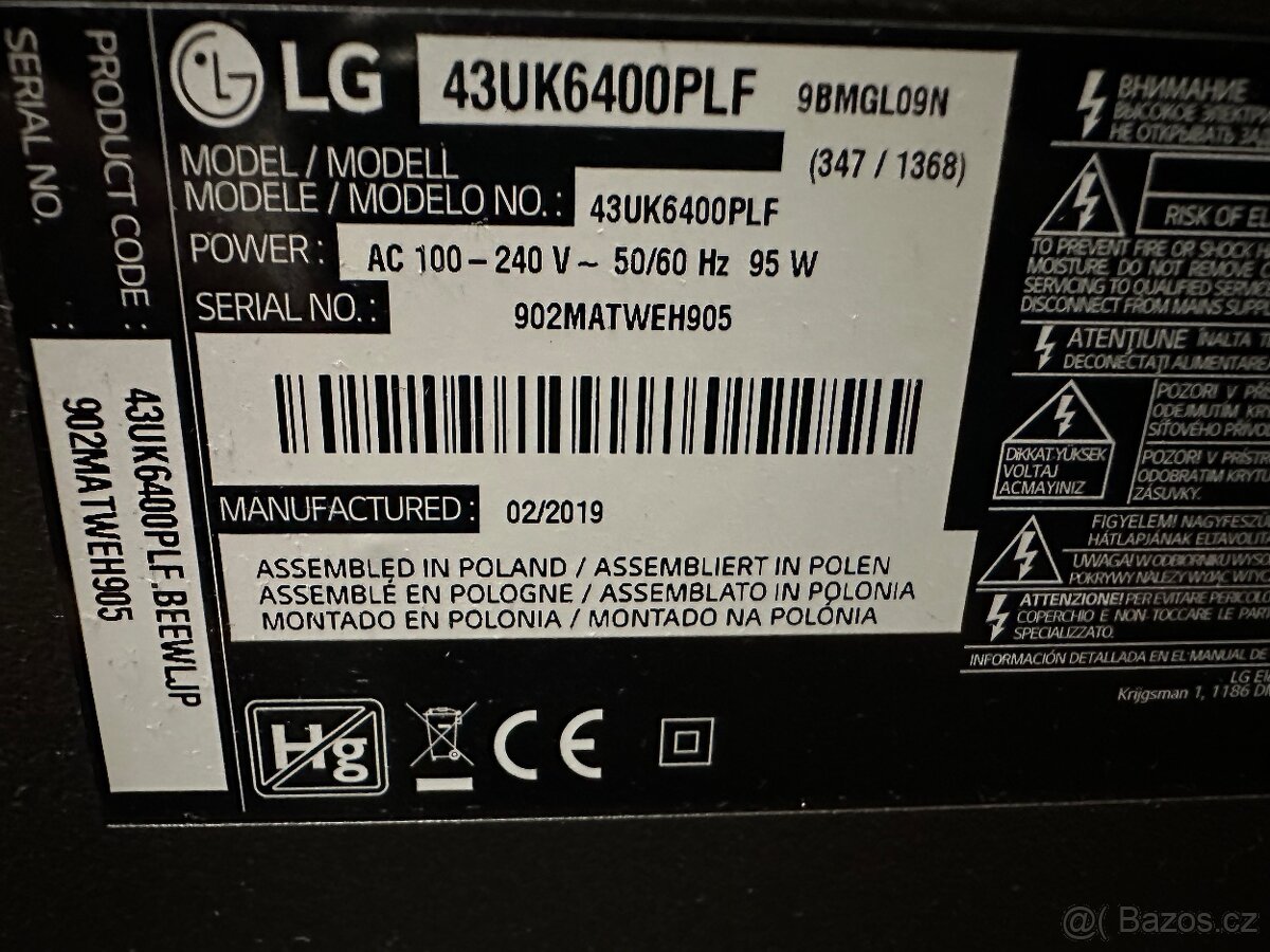 LG led Smart televize 43” 109 cm - 3