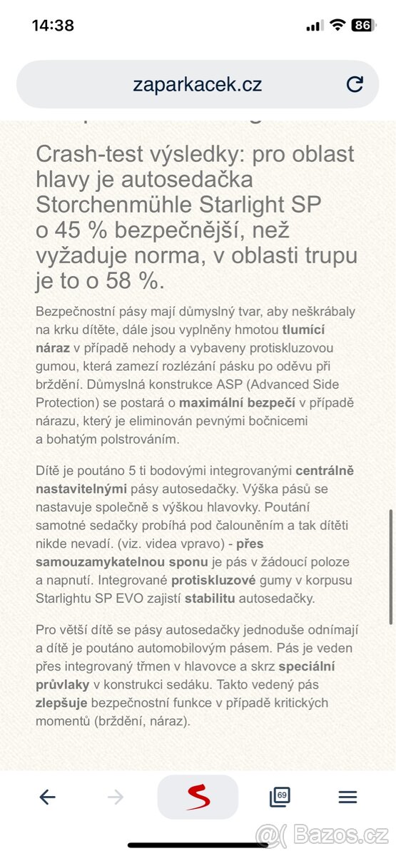 Autosedačka Storchenmühle 2x - 3