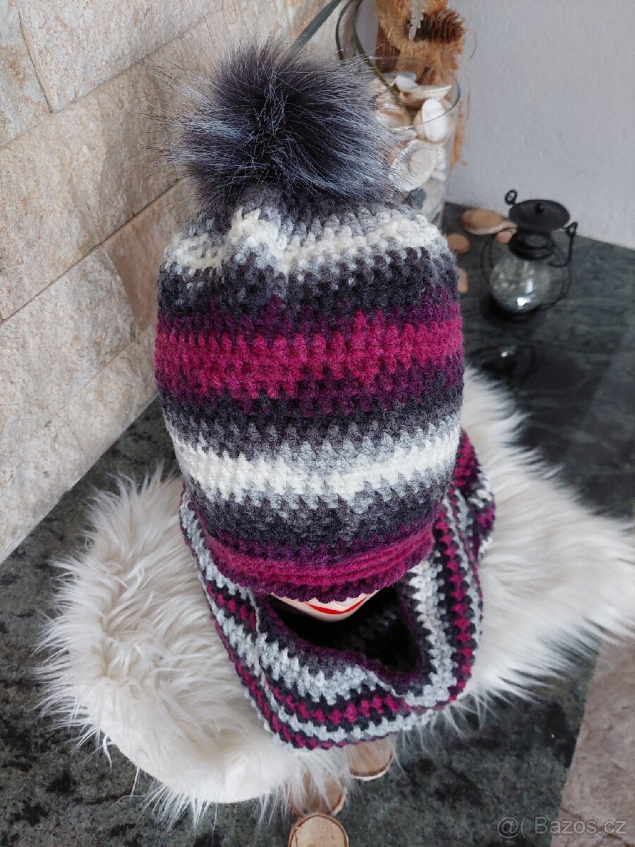 Čepice se šálovým tunelem - 3