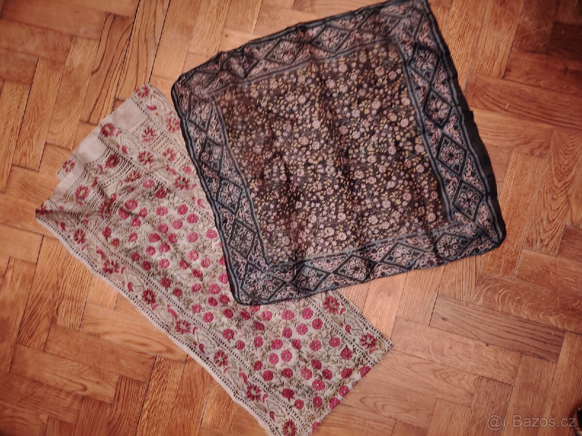 Retro šátky z pravého hedvábí - 3