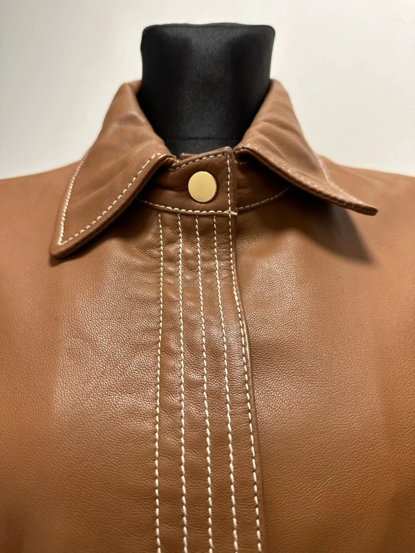 Hnědá kožená bunda Ibana - 3