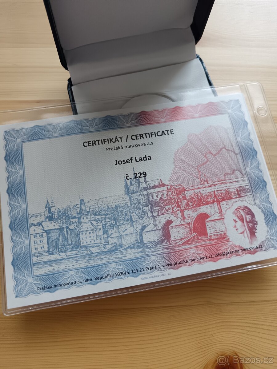 AG medaile 1oz Josef Lada etue,certifikát - 3