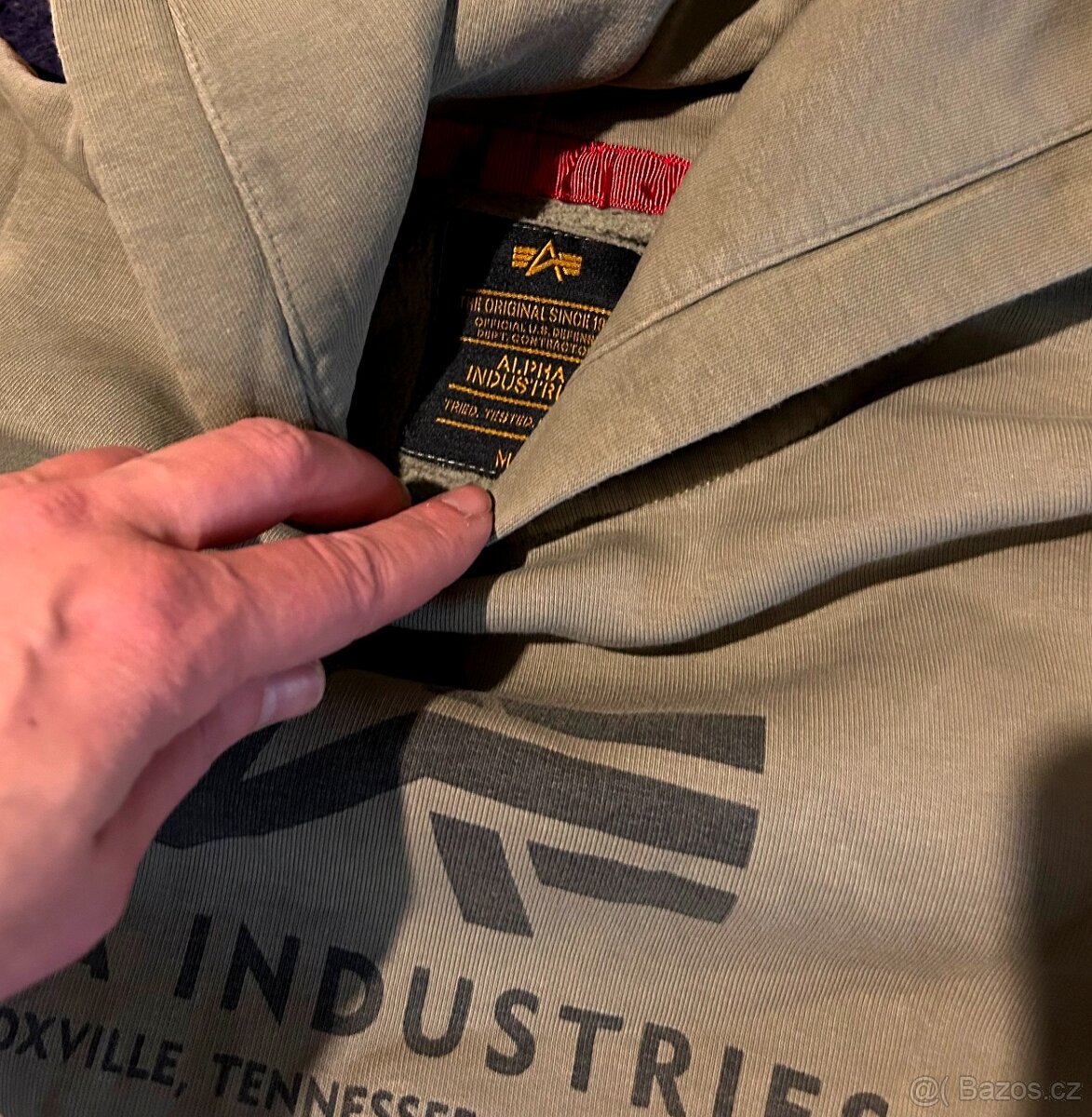 ALPHA INDUSTRIES STYLOVÁ KHAKI PÁNSKÁ BAVLNĚNÁ MIKINA M(M-L - 3