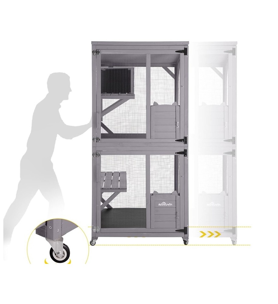 Velká voliéra, klec pro kočky a hlodavce, 80x80x180cm. - 3