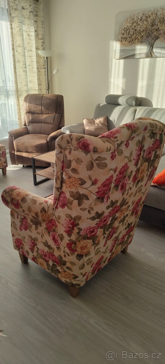 Křeslo s taburetem " Ušák" - 3