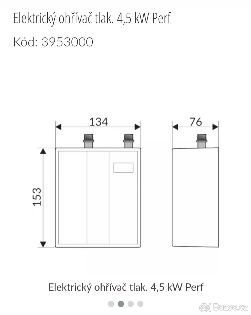 Elektrický ohřívač - 4,5 kW Perfect - 3