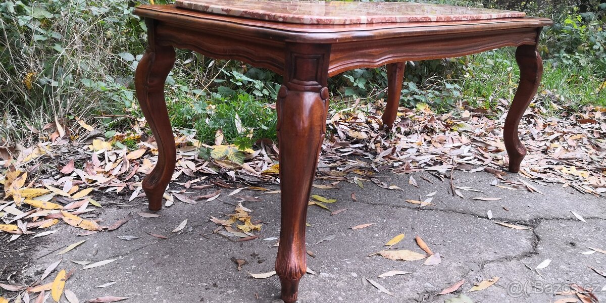 Baroktní konferenční stůl s mramorovou deskou - 3