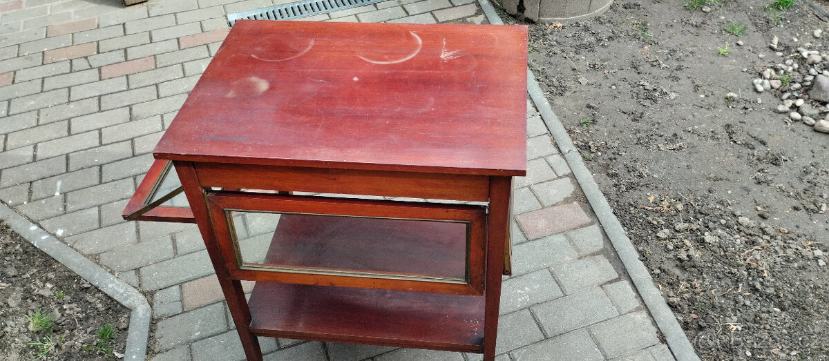 starožitný servírovací rozkládací stolek SLEVA - 3