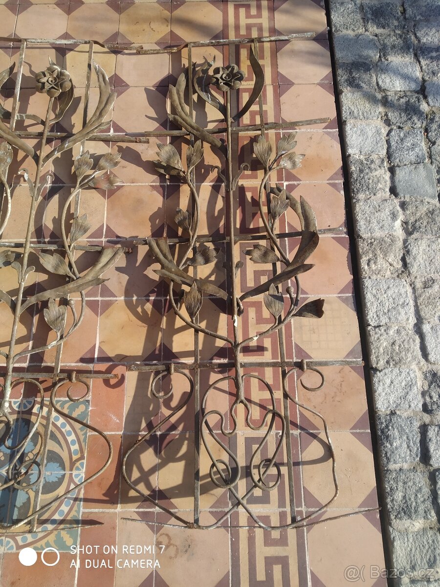 Staré starožitné secesní mříže do okno dveře Secese - 3