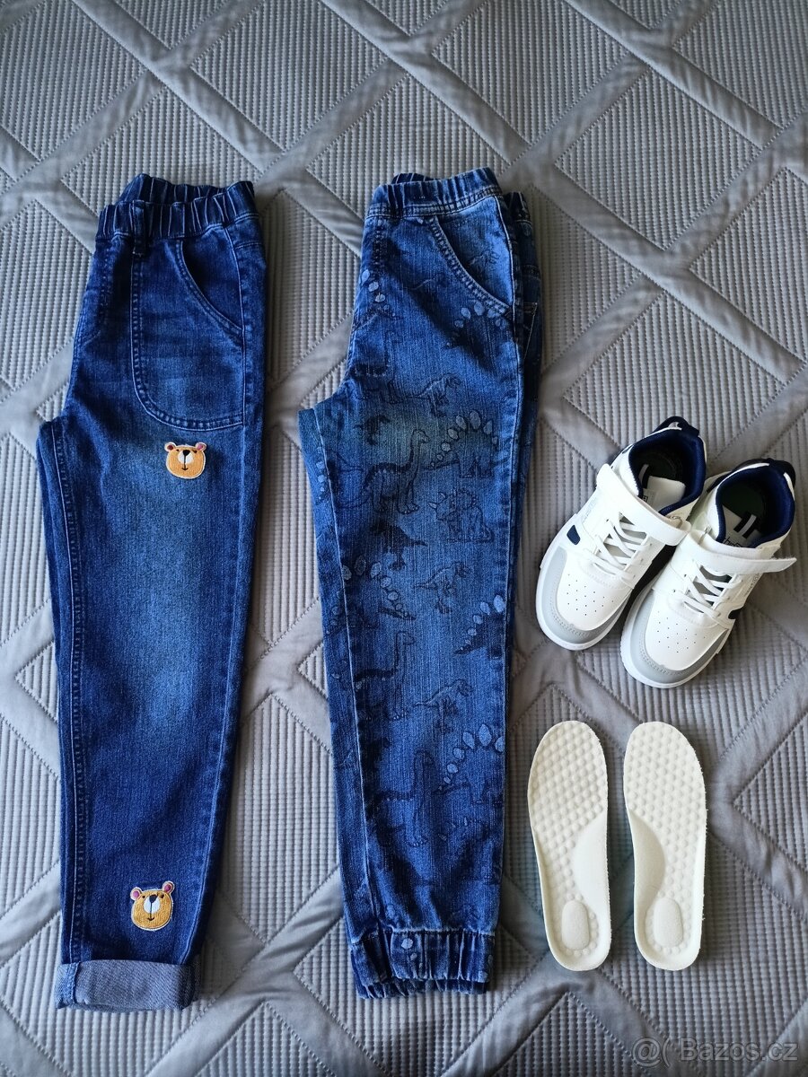 Nové džíny 128/134+nové tenisky, vel.33 - 3