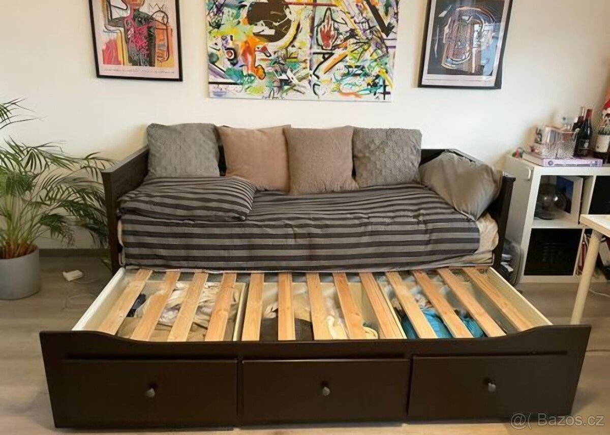 ROZKLÁDACÍ POSTEL IKEA HEMNES S MATRACEMI - 3