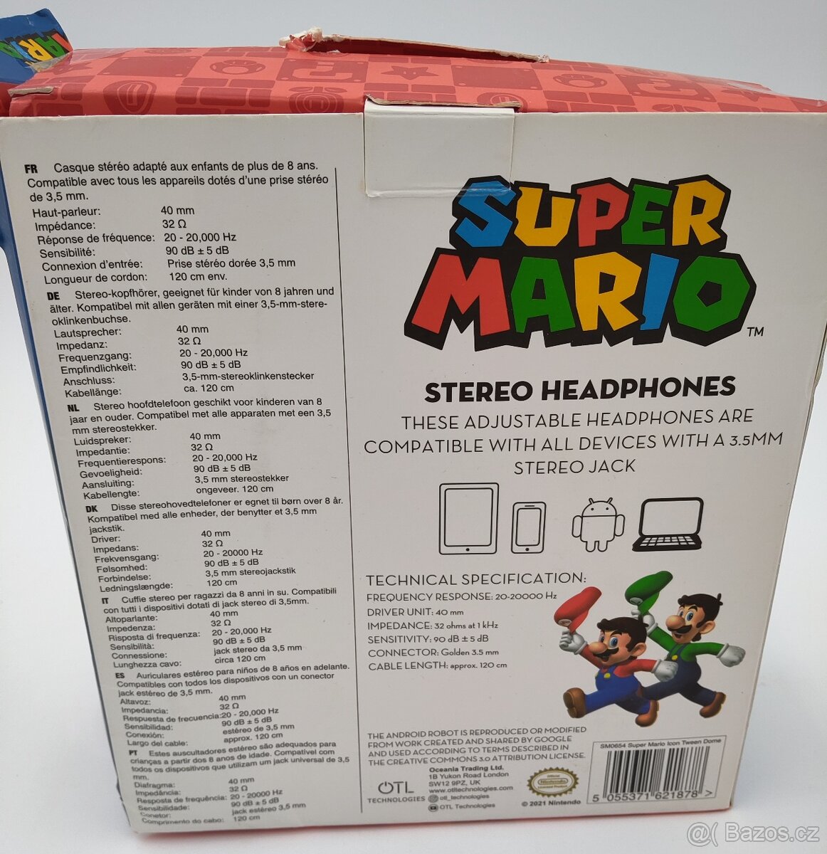 Krásné značkové Dětská sluchátka OTL Mario Icon Tween SUPER - 3