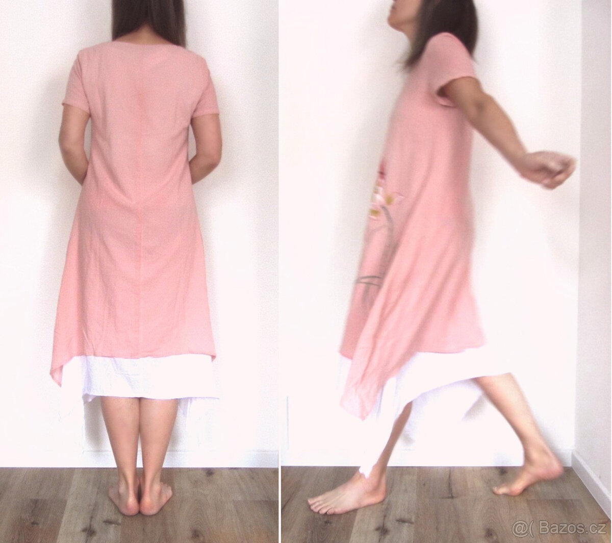 Nové vrstvené šaty s malbou - 3