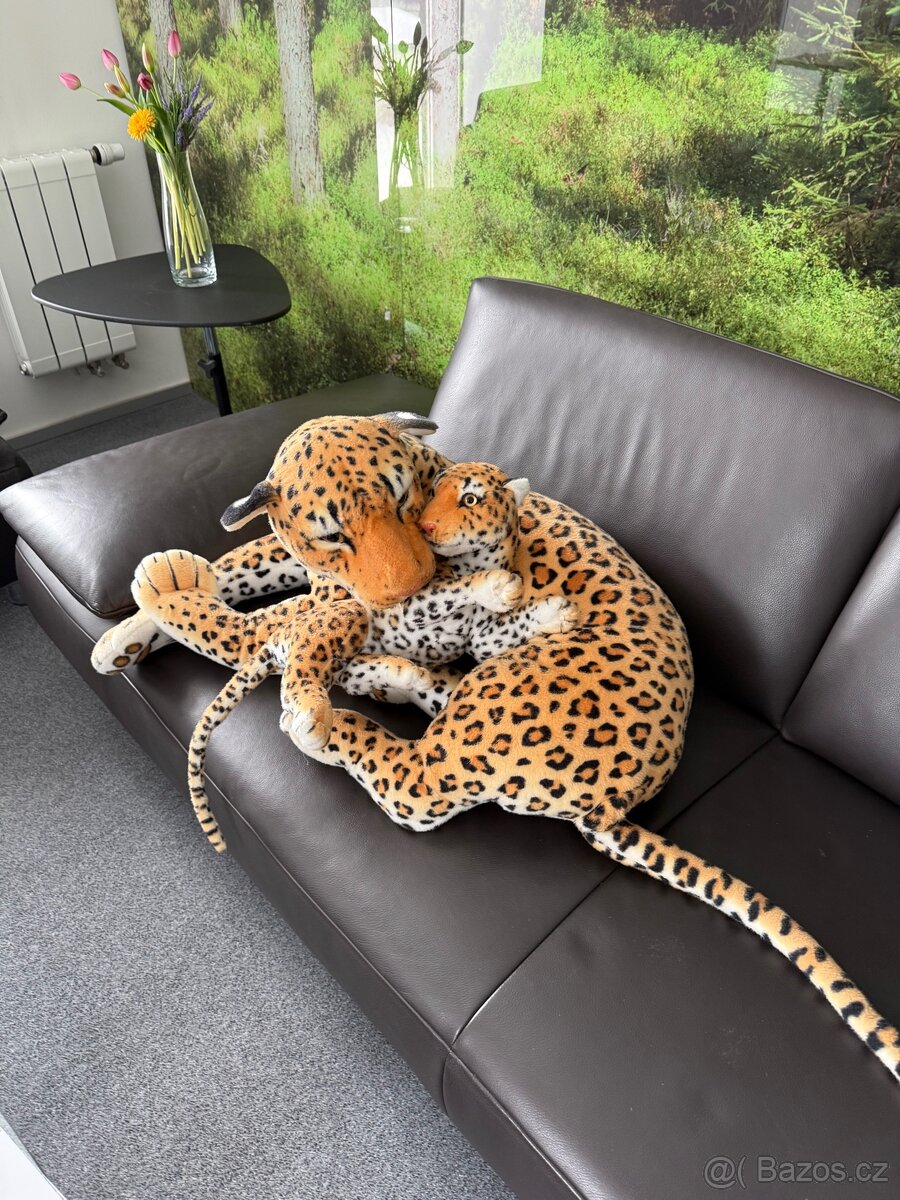 Plyšová leopardí rodinka maxi rozměr cca 75x60cm - 3