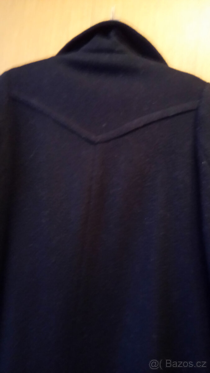 Černý flaušový kabát - 3