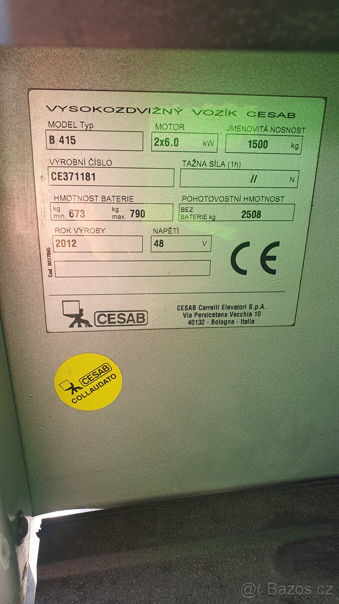 Vysokozdvižný vozík CESAB B415, AKU 2025 - možnost pronájmu - 3