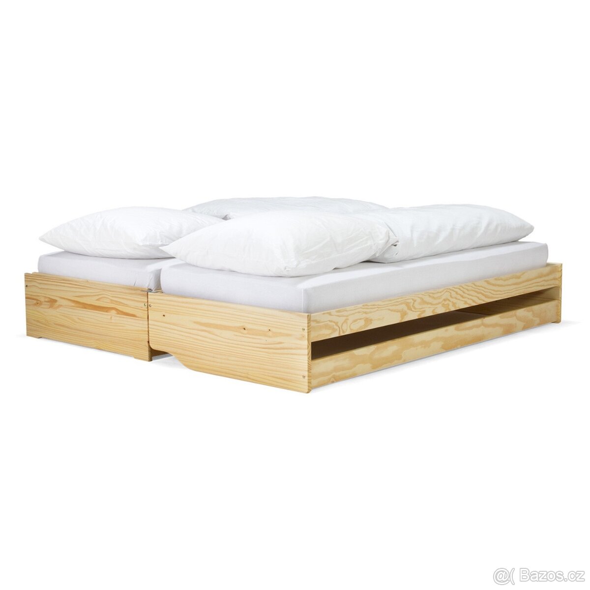 Postel rozkládací multifunkční včetně matrací a roštů - 3