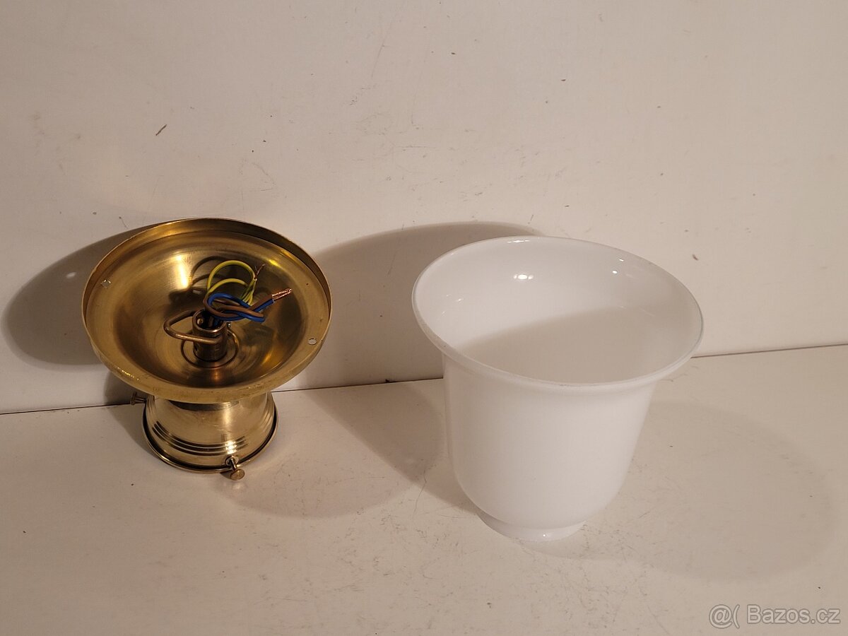 1x mosazná stropnice, lustr, bílý zvoneček, až 6 ks - 3