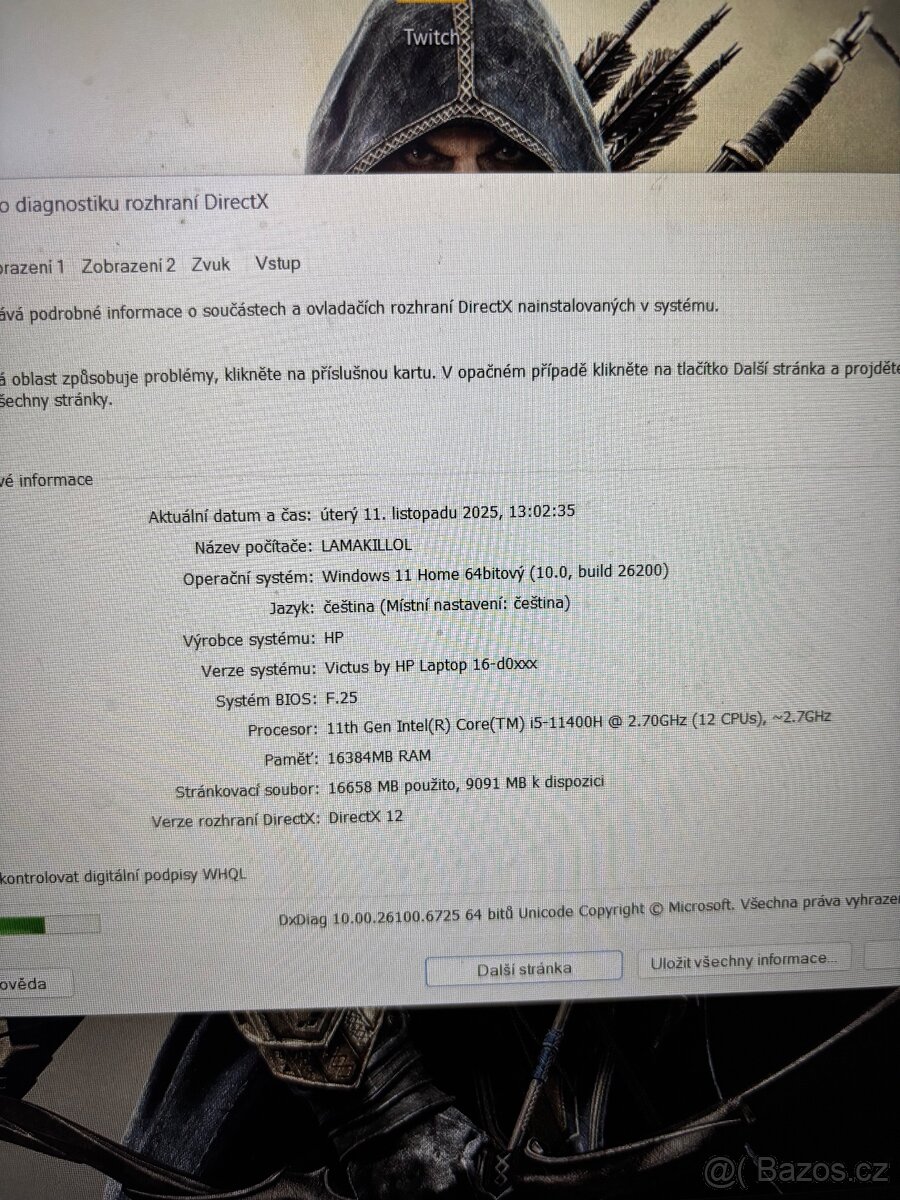 Herní notebook HP victus 16 - 3