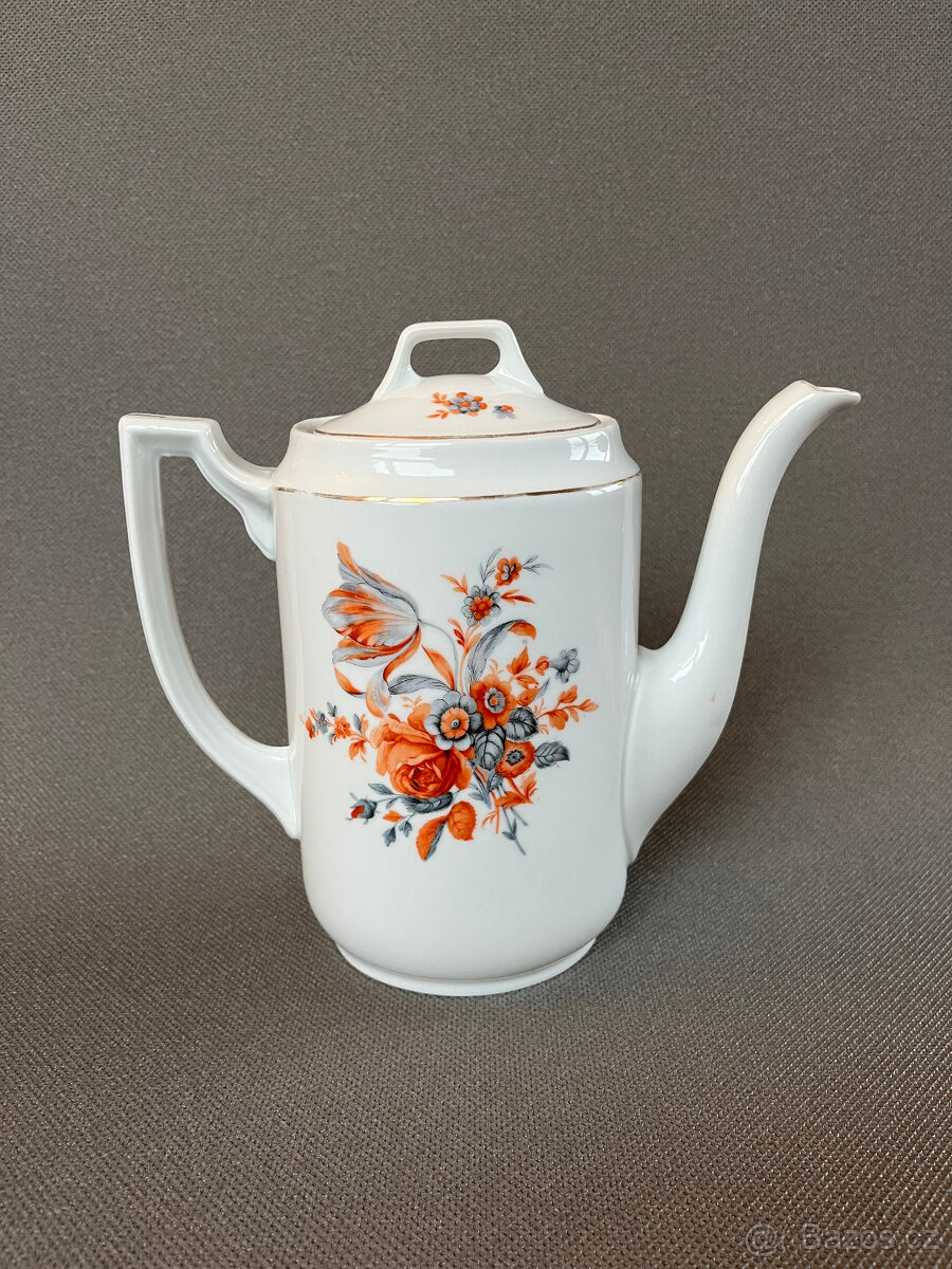 Starožitná porcelánová konvice 1.2l, Loket Stern - 3