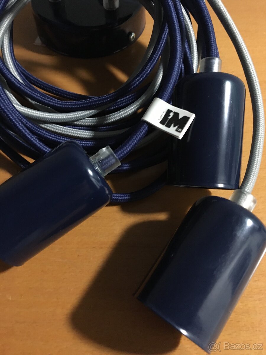 Designový závěsný lustr - modrý - 3