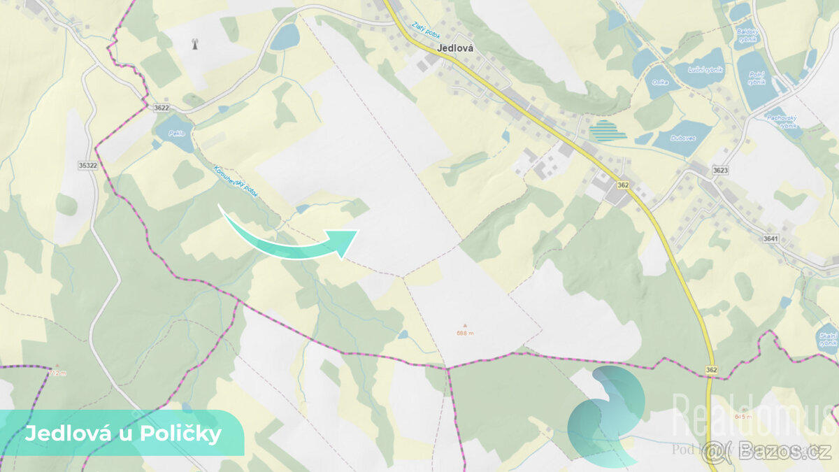 Prodej, Jedlová u Poličky, orná půda, 1/27 LV76 - 3
