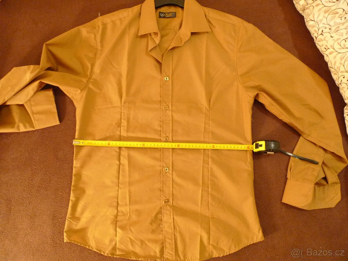 pánská košile BOLF hnědá XL - 3