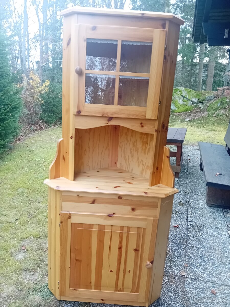 rohová vitrína borovice - 3