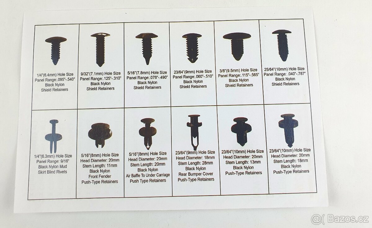 příchytky autočalounění, sada 192 dílů - 3